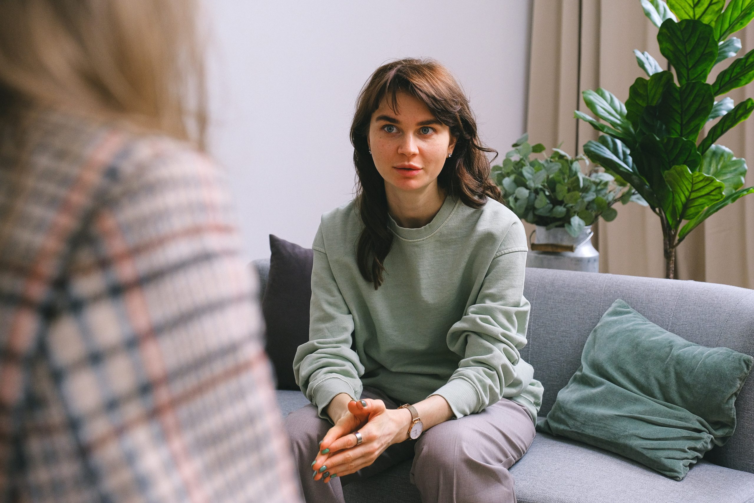 client in counselling session with therapist